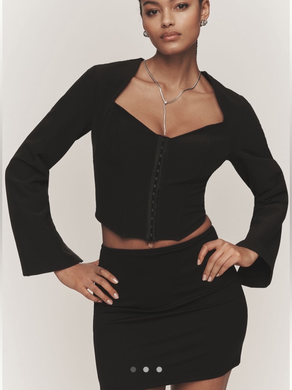 Black Structured Corset Top 
By Anthropologie